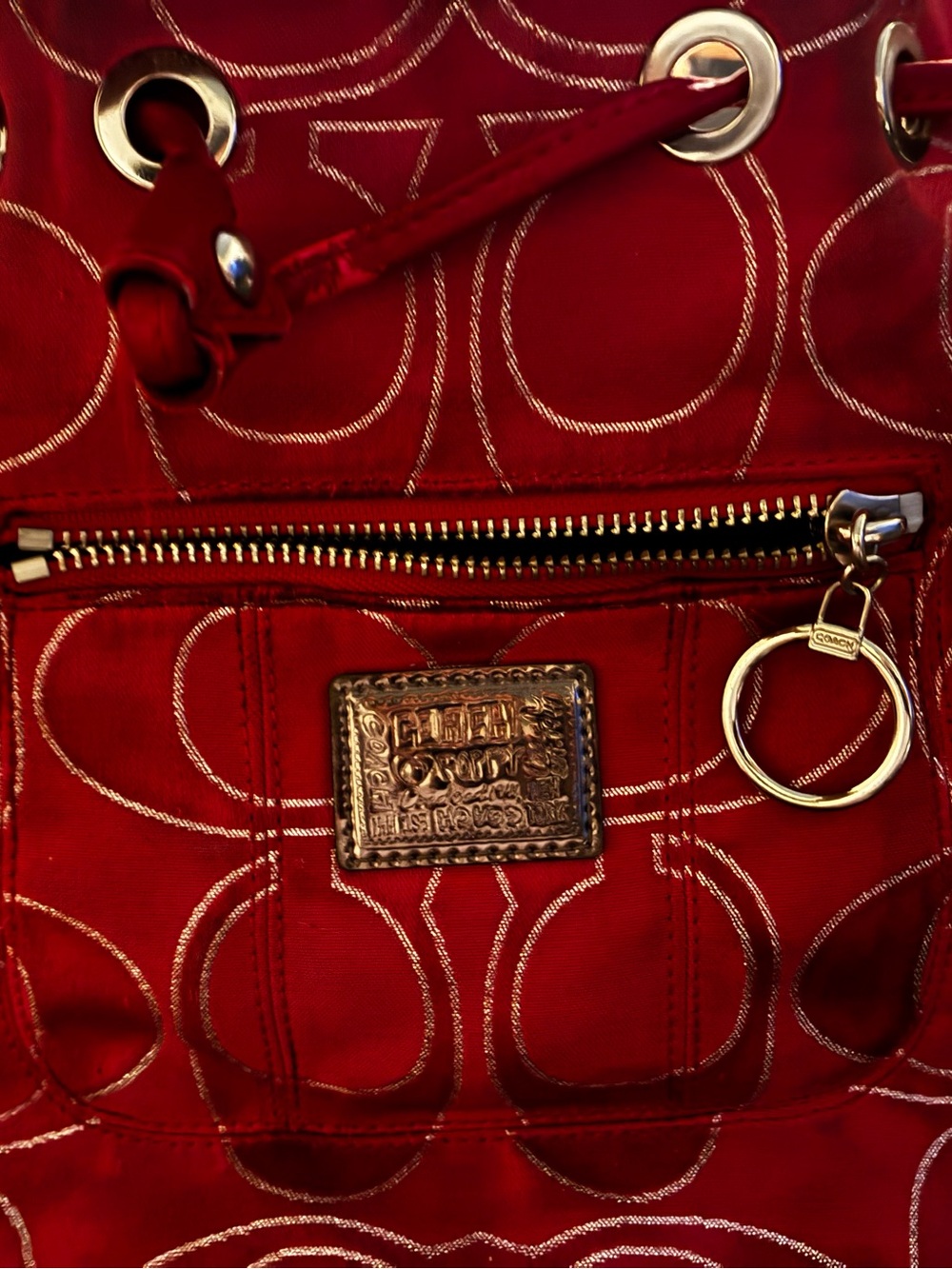 Pink Coach Drawstring Tote Bag - Picture 3 of 3